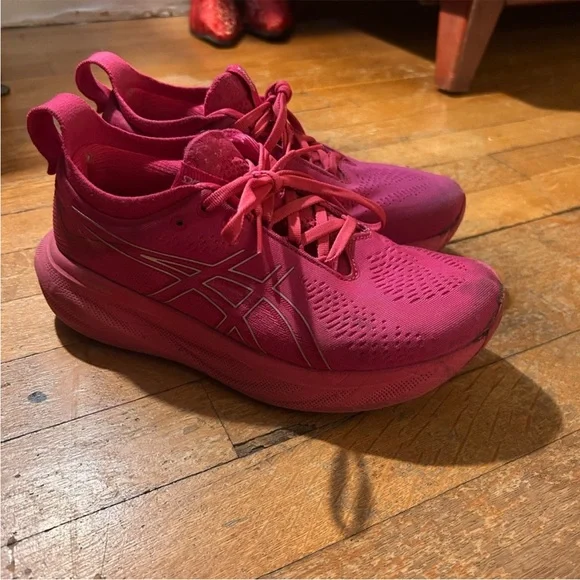 ASICS Women's Fuchsia Gel Nimbus Running Sneakers - Picture 2 of 6